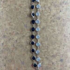 Elegant Silver and Black Women's Dual Bracelet
